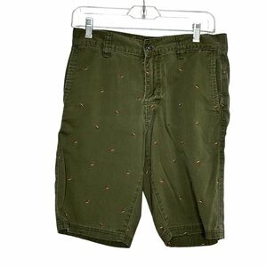 PrANa Men’s Shorts, GUC, Size 30 Olive Green w/ embroidered carabiners
